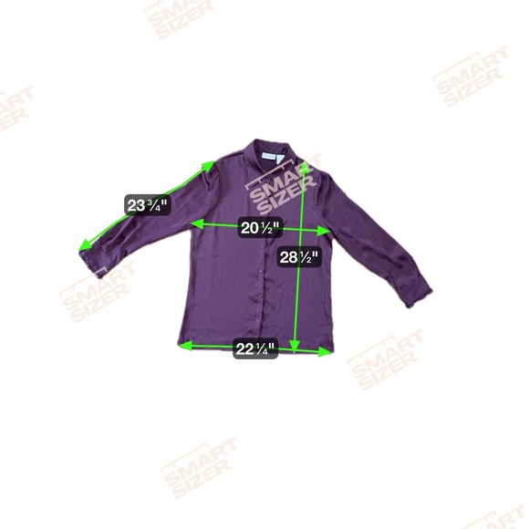 Jacklyn Smith Size 12 Purple Satin Button Down Blouse Long Sleeve Classic Top - Picture 6 of 6